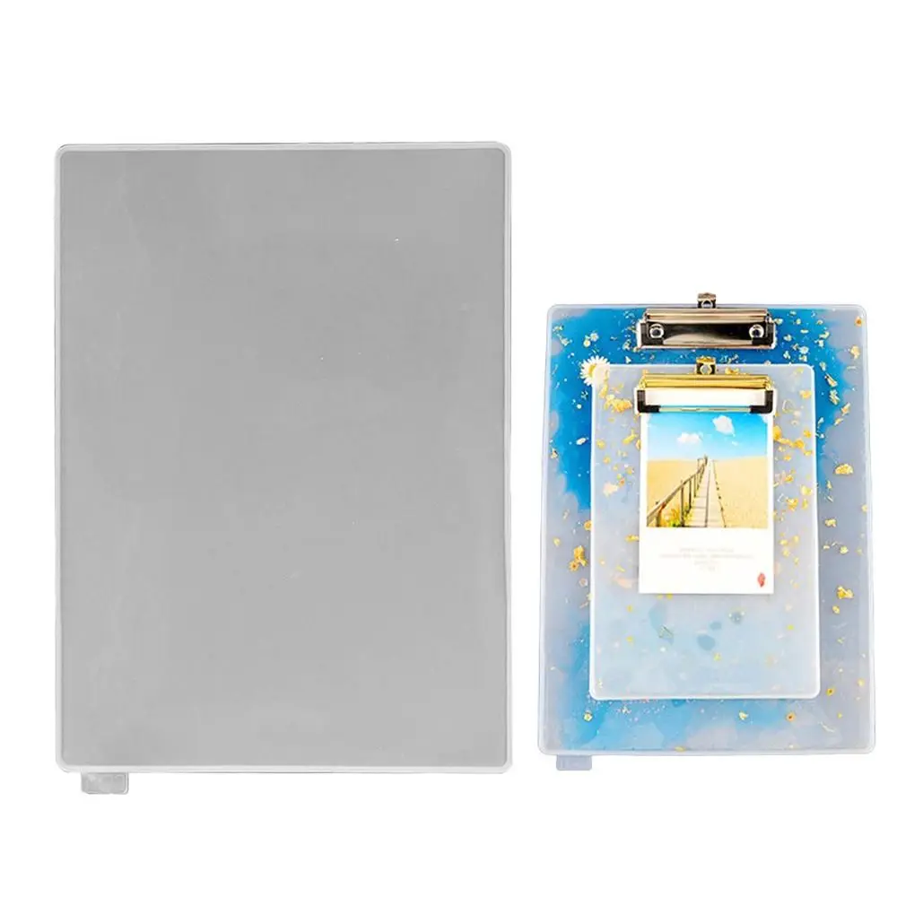 

Easy Demoulding Clipboard Resin Mold White Soft Silicone Silicone Drawing Board Mold File Folder A4 Size Resin Molds Silicone