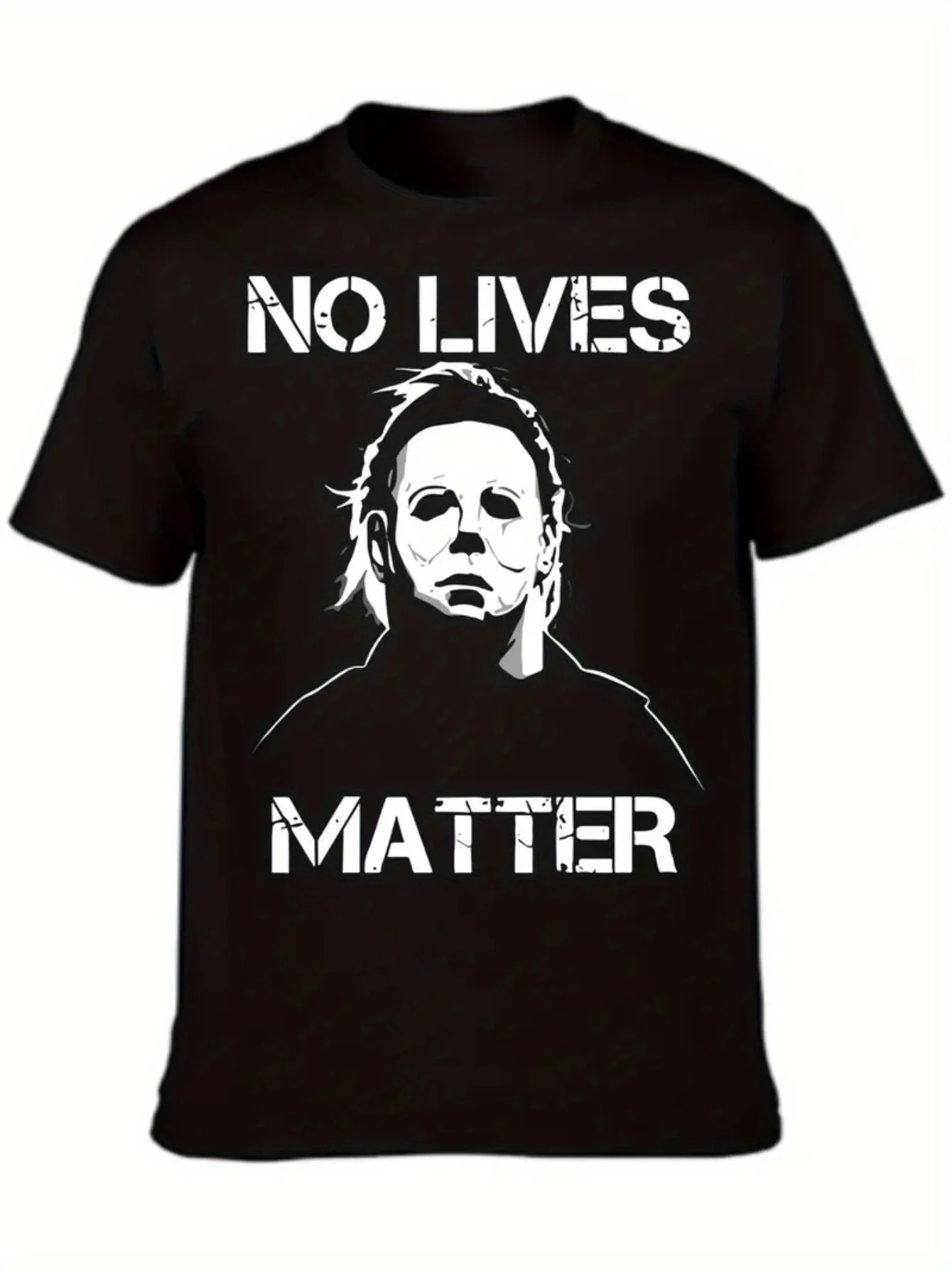 

Michael Myers Halloween Graphic T-Shirt - 100% Cotton Breathable & Moisture-Wicking, Black with White