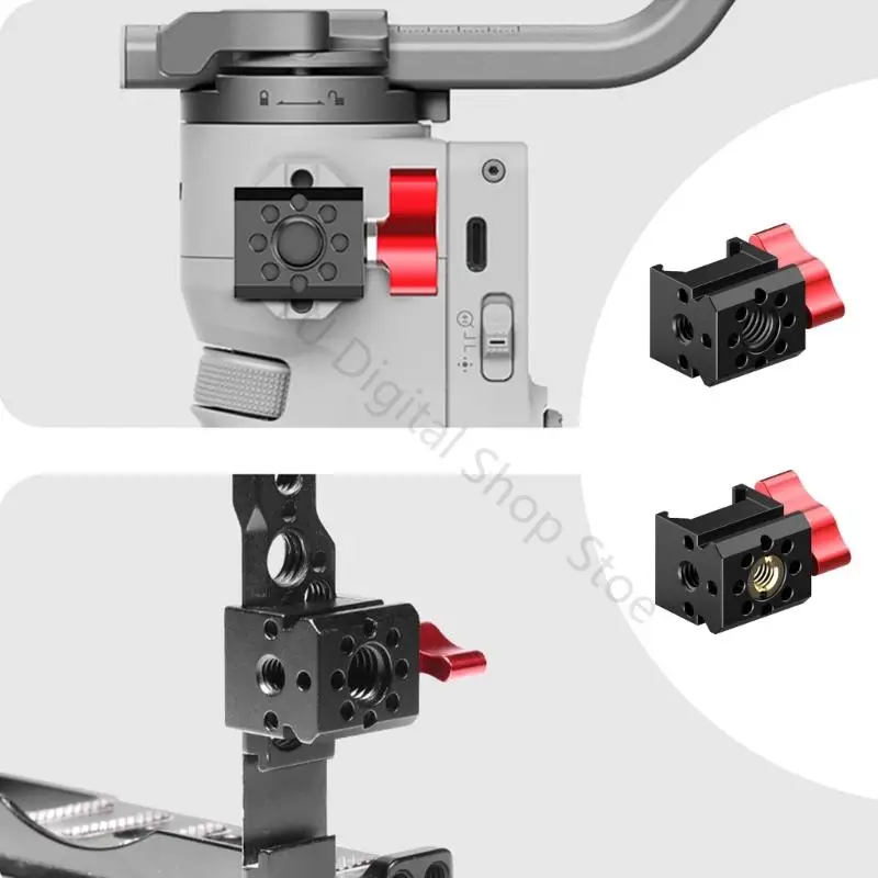 96BA Leichter Gleitklemmenadapter für DSLR-Rig- und Gimbal-Systeme mit mehreren Montagemöglichkeiten und 360°-Drehknopf – Detail 10