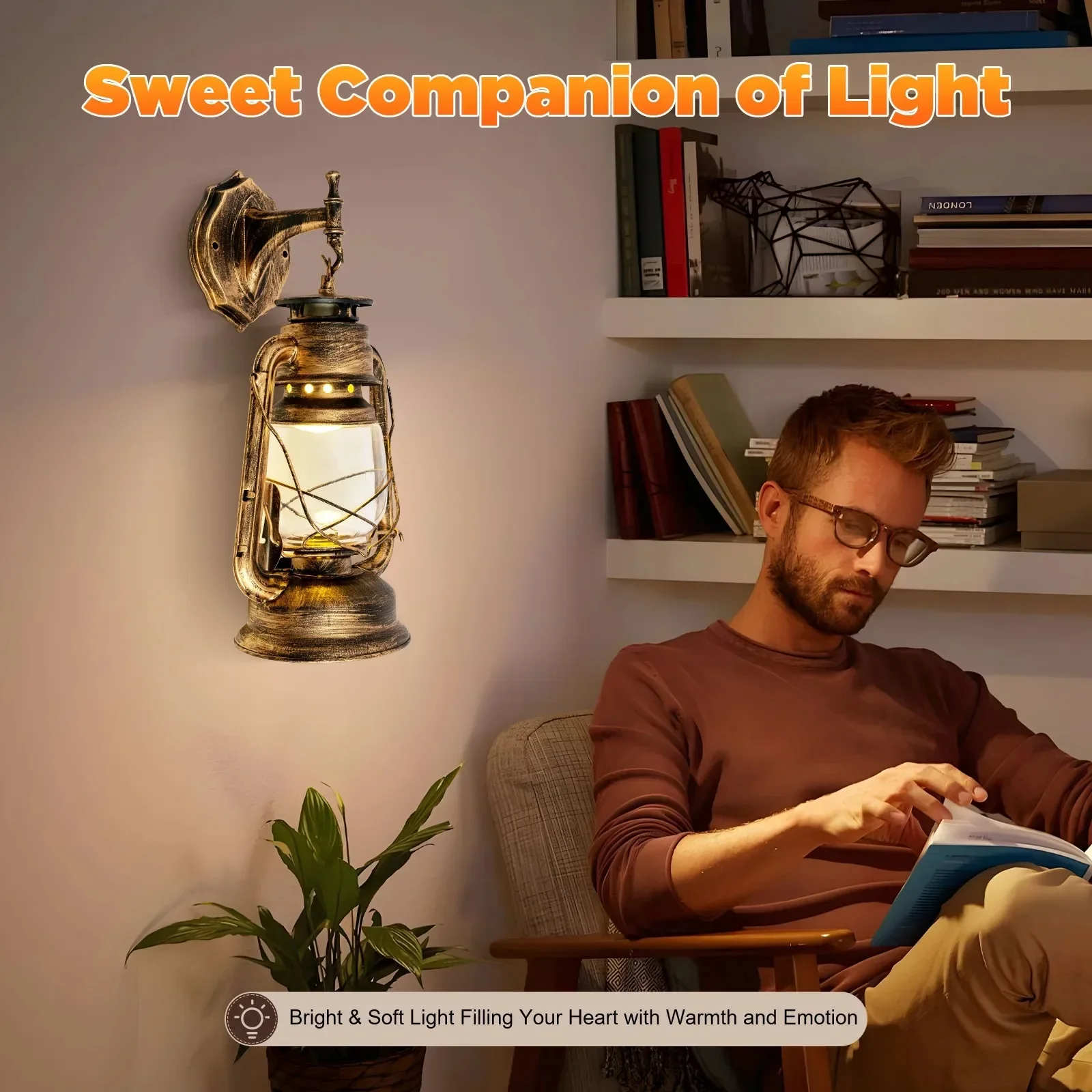 

Vintage Brass Wall Lamp, Iron Wall Light with Plastic Shade, E27 Bulb Compatible (Not Included), Classic Wall-Mounted Lighting