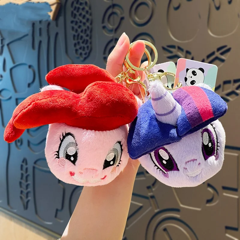 My Little Pony Keychain Pinkie Pie Twilight Sparkle Rainbow Dash Fluttershy Rarity Plush Doll Toy Anime Plushie Bag Pendant Gift