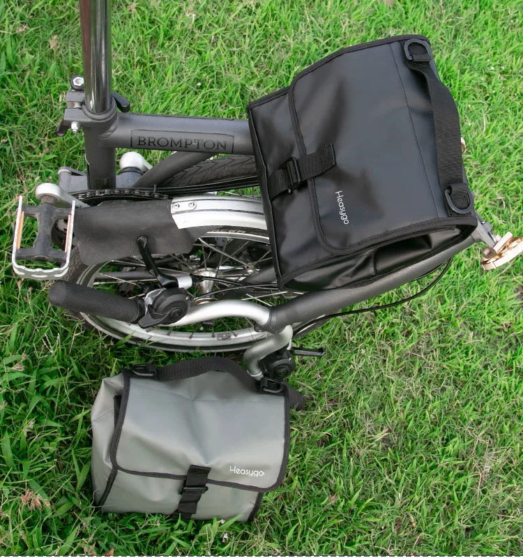 Heasygo 2505 Fahrrad-Lenkertasche mit Schnellverschluss für Brompton Vorderrohrkorb, Isoliertasche, Rahmenmontage mit Schweinenasenverschluss – Detail 21