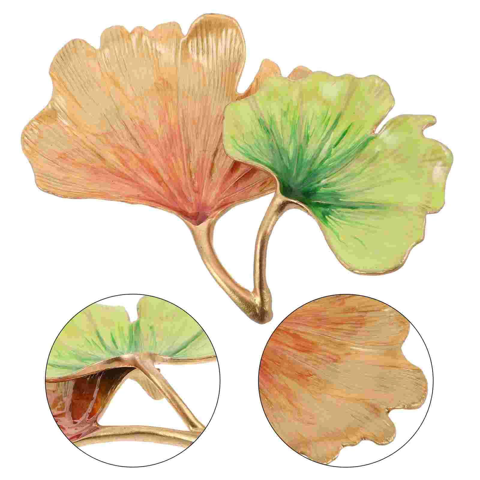 Ginkgo Leaf Jewelry Tray Trays Necklace Holder for Women Alloy Vintage Home Decor