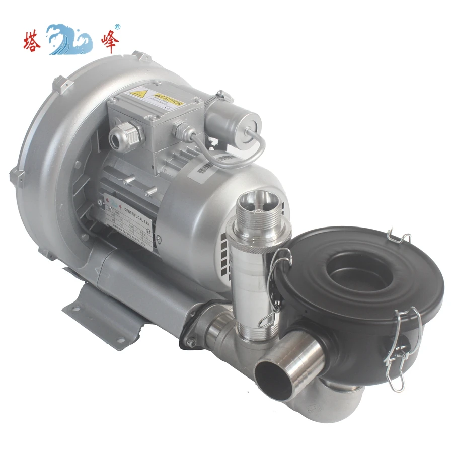 사이드 채널 링 송풍기, 고압 와류형 진공 펌프 공기 배기, 필터 박스 포함, 0.5hp, 370w