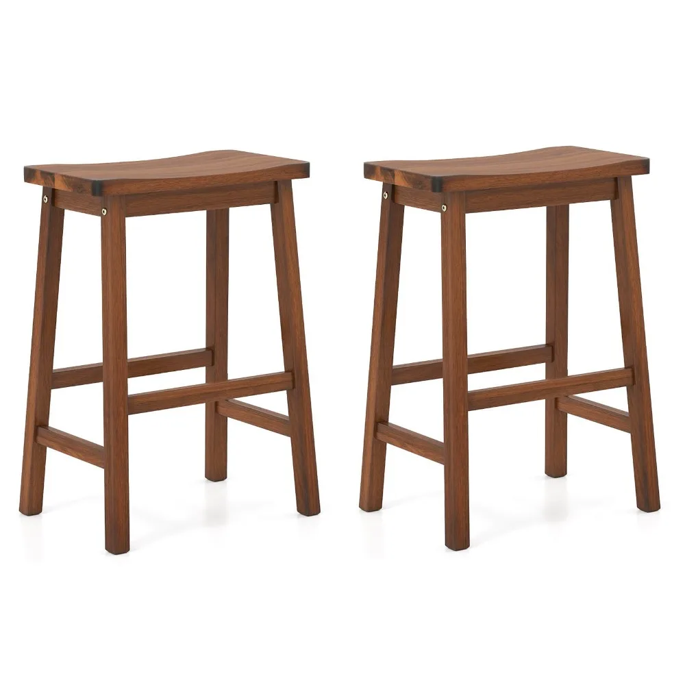 

Saddle-Seat Counter Height Stools Set of 2 Backless Barstools with Curved Seat