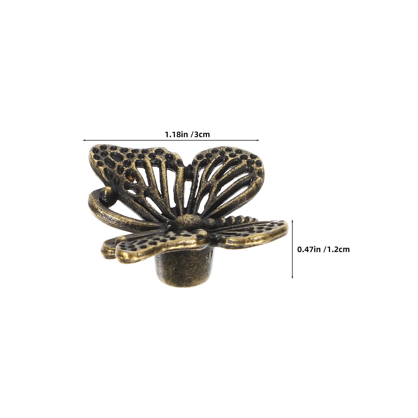 Metal Butterfly Shape Knobs Vintage Furniture Handles for Dresser Doors Cabinets Kitchen Bathroom Vanity Retro Decorative