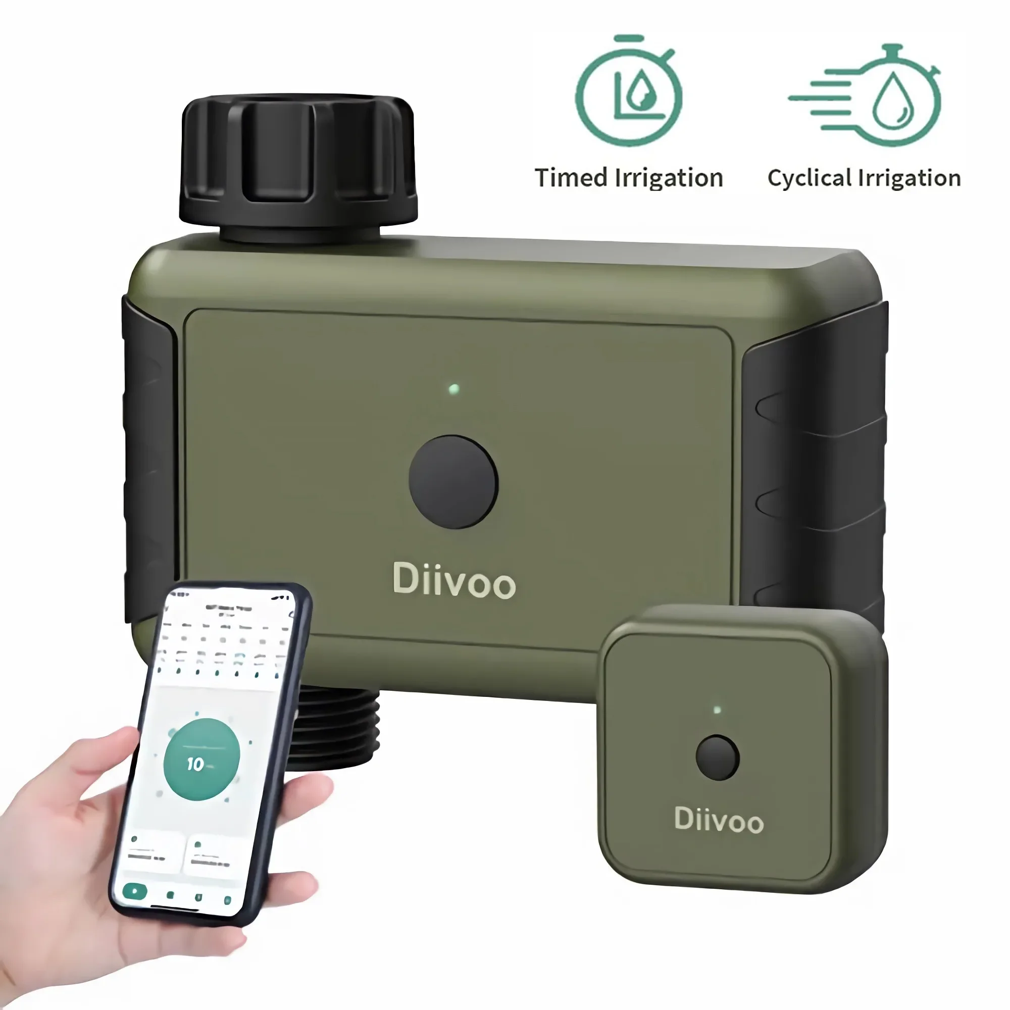 Diivoo WiFi Inteligentny zegar nawadniania w ogrodzie Automatyczny programator nawadniania Zawรณr wodny Automatyczny system nawadniania ogrodu
