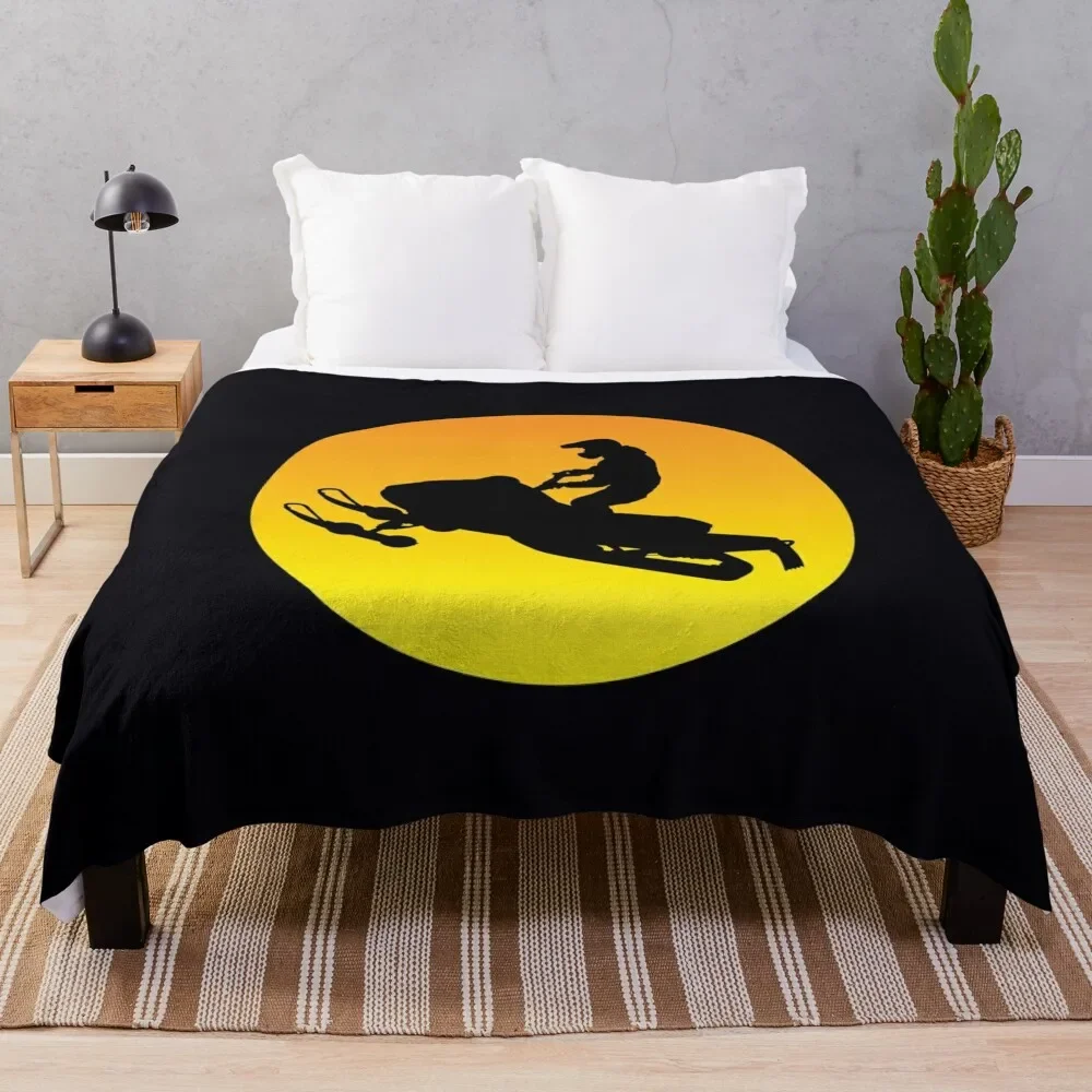

Snowmobile Sun Shot Throw Blanket Cozy Microfiber Throw Blanket for Home Bedroom