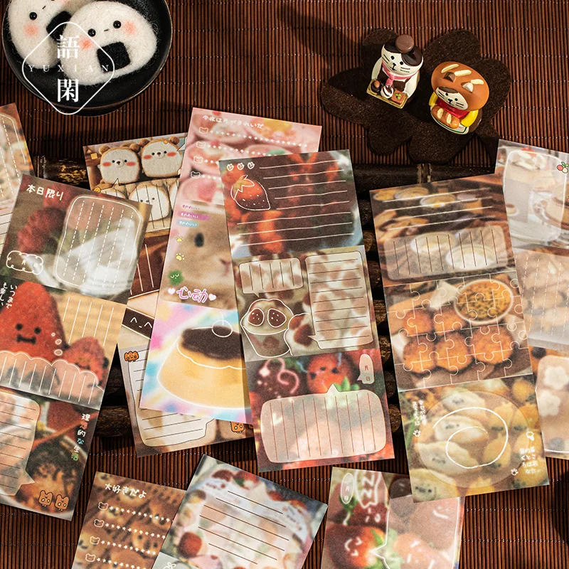 40pcs/pack Cute Retro Y2K Memo Pads Message Paper Notebook Journal DIY Material Decoration Base Note Paper Japanese Stationery