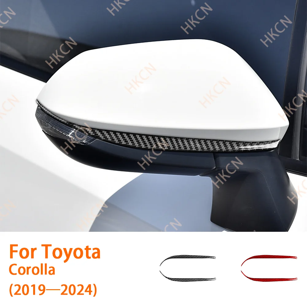 

Carbon Fiber Review Mirror Protect Panel Car Interior Accessories Cover Trim Sticker Modification For Toyota Corolla 2019—2024
