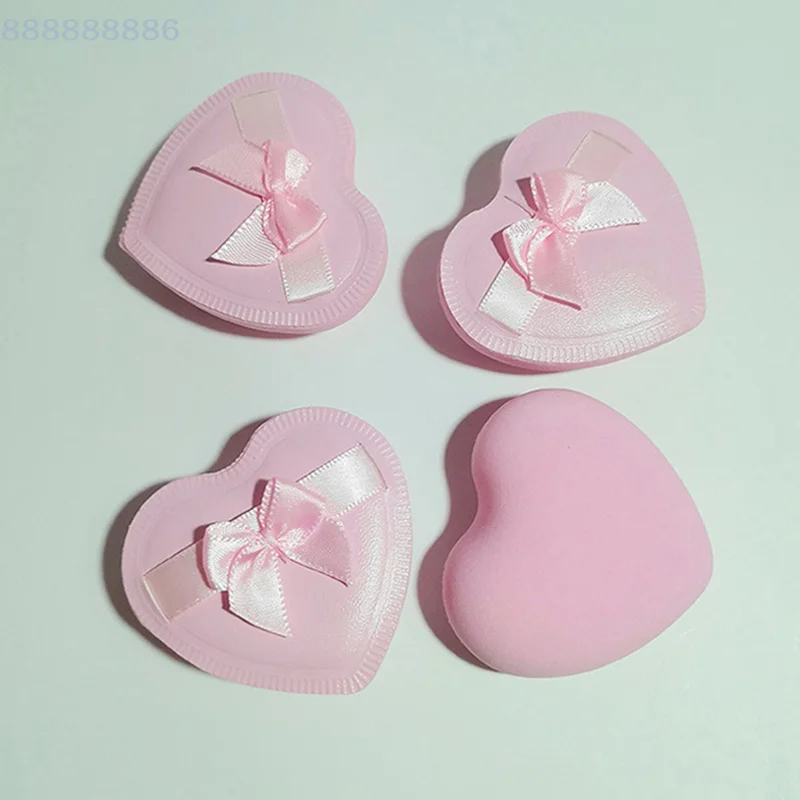 2/5 قطعة للاستخدام الجاف والرطب ماكياج الإسفنج على شكل قلب القوس القطن الحلوى وسادة هوائية مسحوق نفث