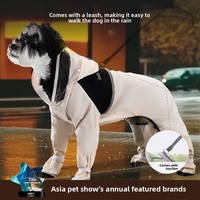 Simple Patchwork Foot Bag Tail Full Coverage Four-Leg Raincoat Small and Medium Dogs Waterproof Pet Dog Clothes for Rain