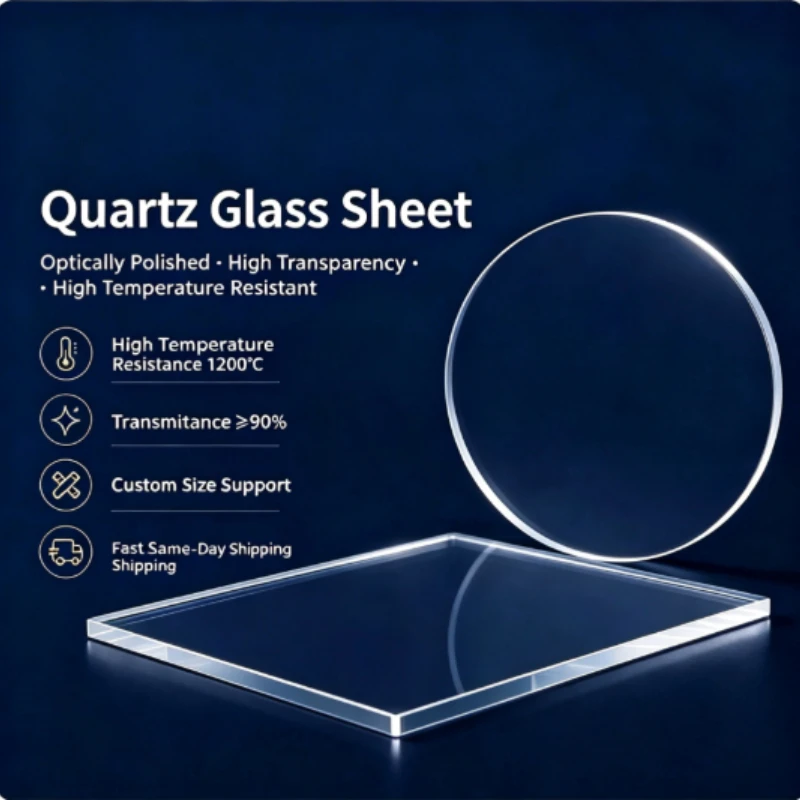 JGS2 High Temp UV Transmitting Quartz Glass Sheet Square Optical Window Customizable for Laboratory