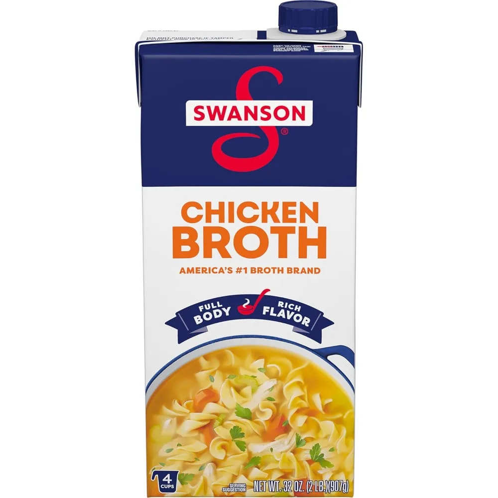 

Fresh Natural Chicken Broth 32 oz Carton Pack of 12 Soups