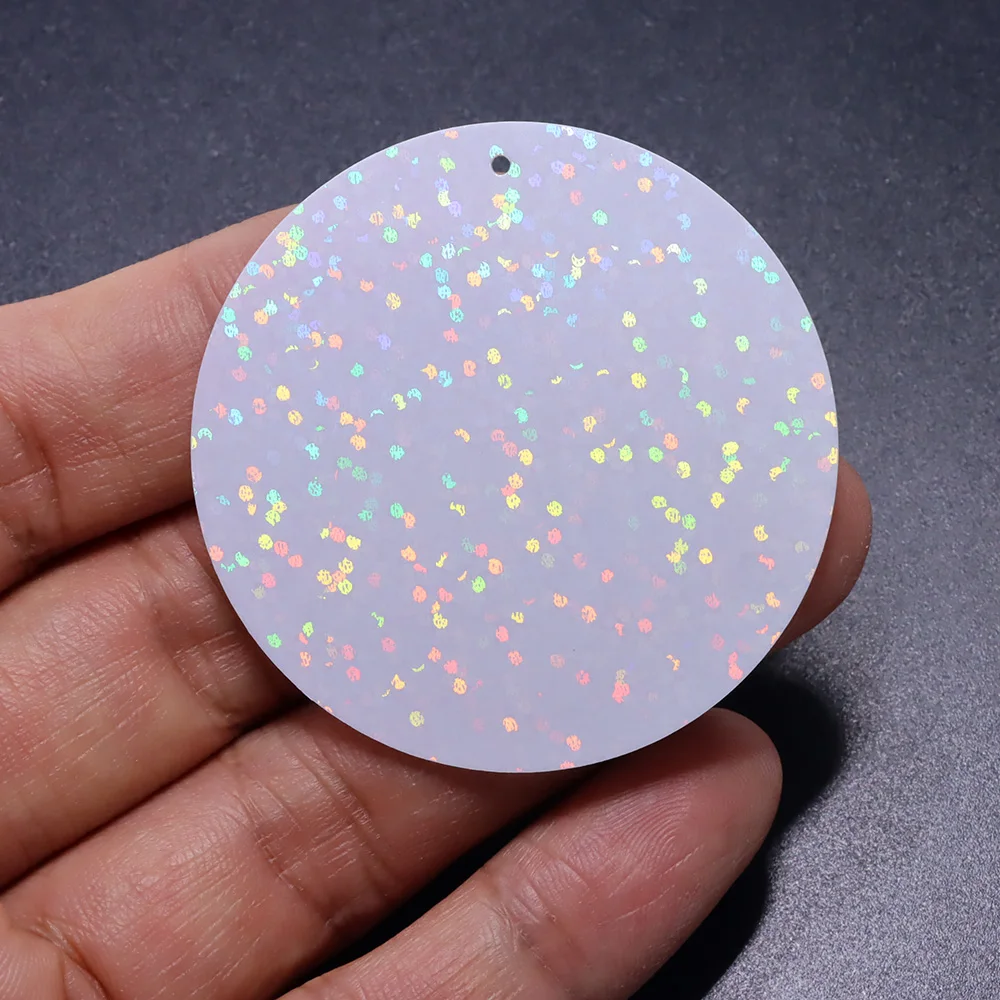 50mm 100pcs Laser Sequins Flat Loose Sequins Sewing Round Sequins For Garments Home Decoration Accessories DIY Arts Crafts