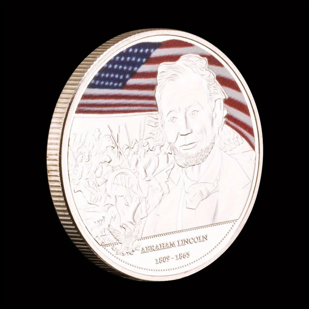 عملة تذكارية لرئيس الولايات المتحدة ، تذكار مطلي بالفضة ، هدية قابلة للتحصيل ، تذكارية لينكون