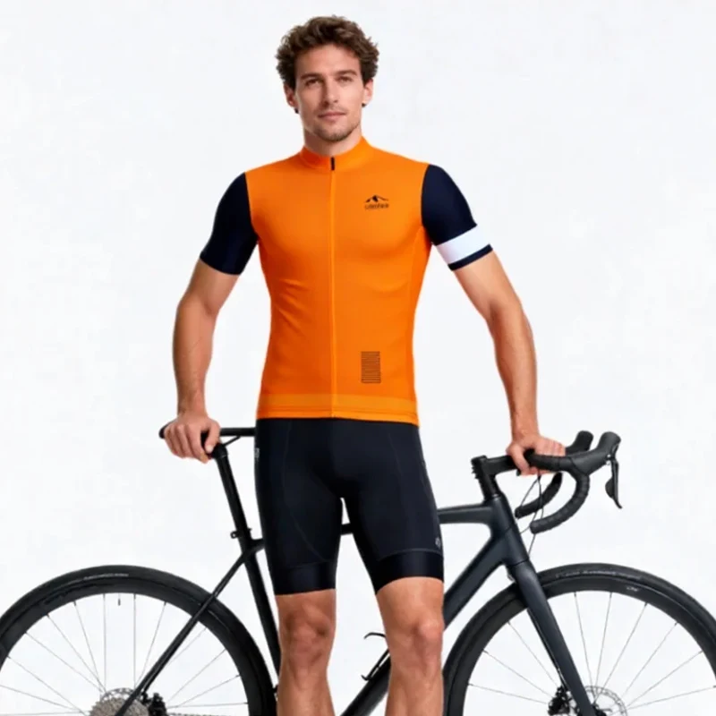 

CINESSD Men's Classic Cycling Jersey Summer Bicycle Pro Team Short Sleeve Shirt Cycling Maillot Road Bike Breathable Clothing