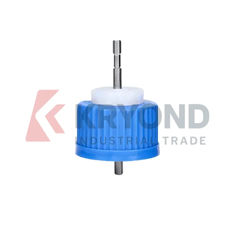 Silicone Reactor Feed Cover Fermentation Tank Jar Lid Blue Headspace Cap SS Barbed Fitting for Laboratory and Sample Transfer