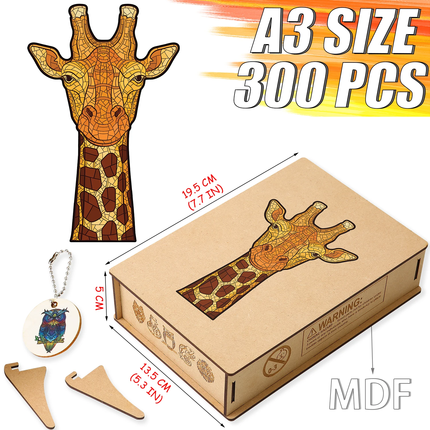 Cute Giraffe Jigsaw Puzzles Educational Toys For Kids Adults Elegant Wooden Animal Jigsaw Puzzles Popular DIY Crafts