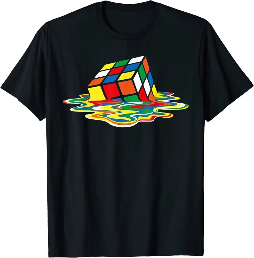 

Melting Cube Funny Retro Gaming Rubik Rubix Rubics Cube TShirt For Men Clothing Women Short Sleeve Tees Y2K Tops New Arrival