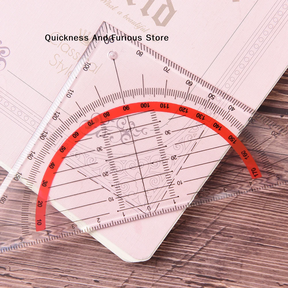 【TO】1Pcs Multifunctional Triangle Ruler 45 Degree Measurement Angle Isosceles Triangle Ruler Geometry Students Drafting Tool