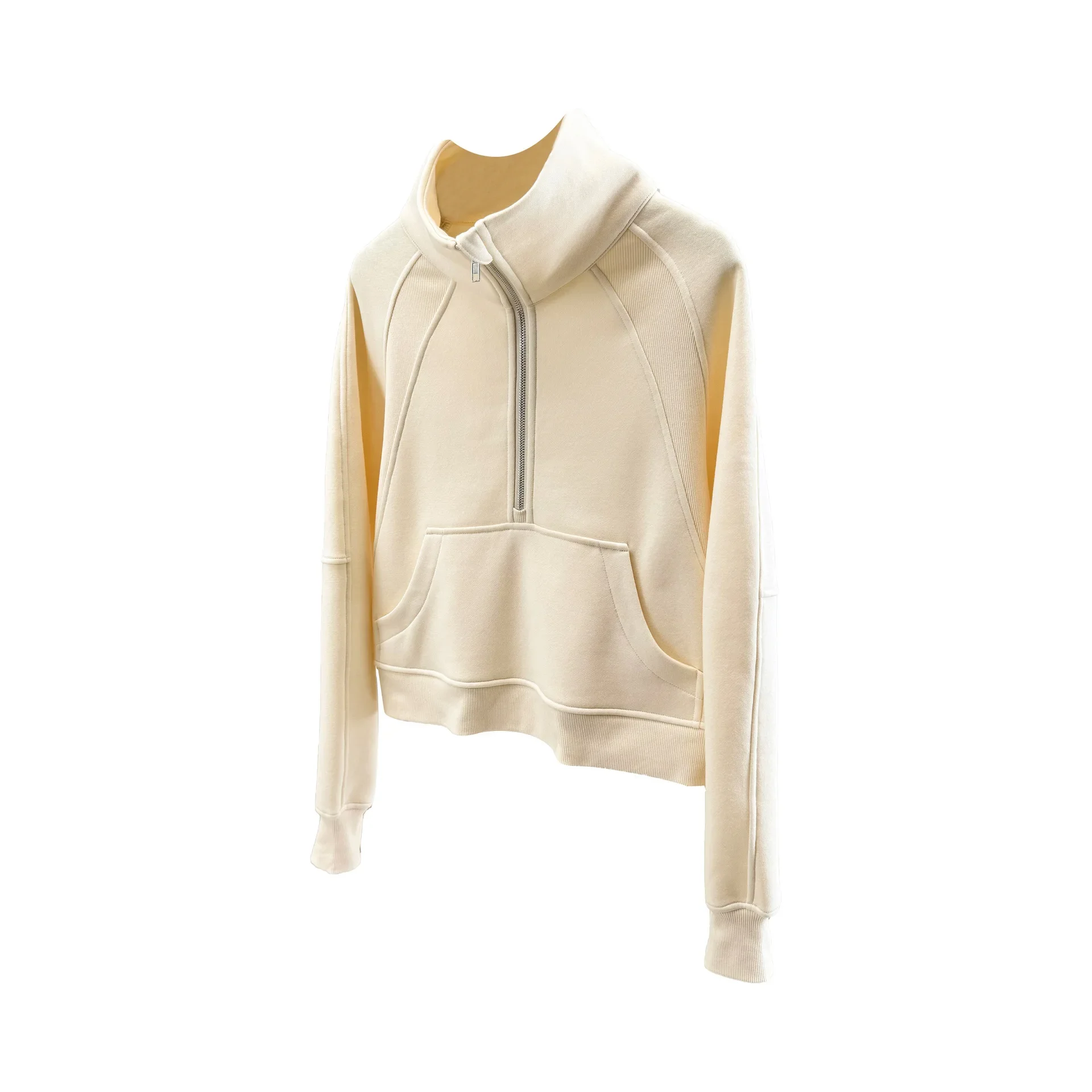 سترة نسائية من Lulu مبطنة بالصوف مع نصف سحاب لربيع وخريف ملابس رياضية عصرية غير رسمية من Shenzhen #5