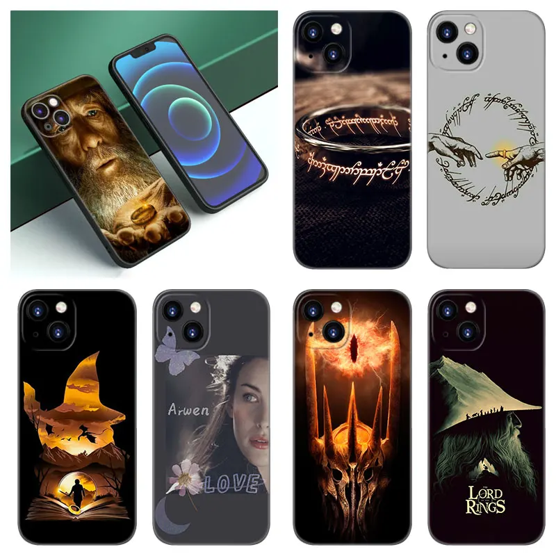 Movie Rings Of The Lords Phone Case For Apple iPhone 12 13 Mini 11 14 15 Pro XS Max 7 8 Plus X XR SE 2020 2022 Black Case