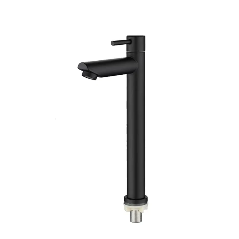 1/2 inch single cold kitchen sink faucet, quick open, stainless steel, used for bathroom sink accessories image 3