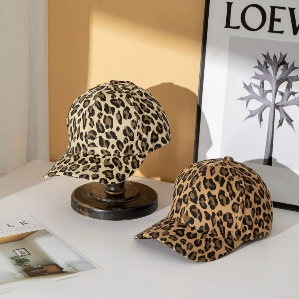 Casual Leopard Print Baseball Cap Adjustable Breathable Baseball Visor Hat Portable Soft Long Brim Visors Women 6