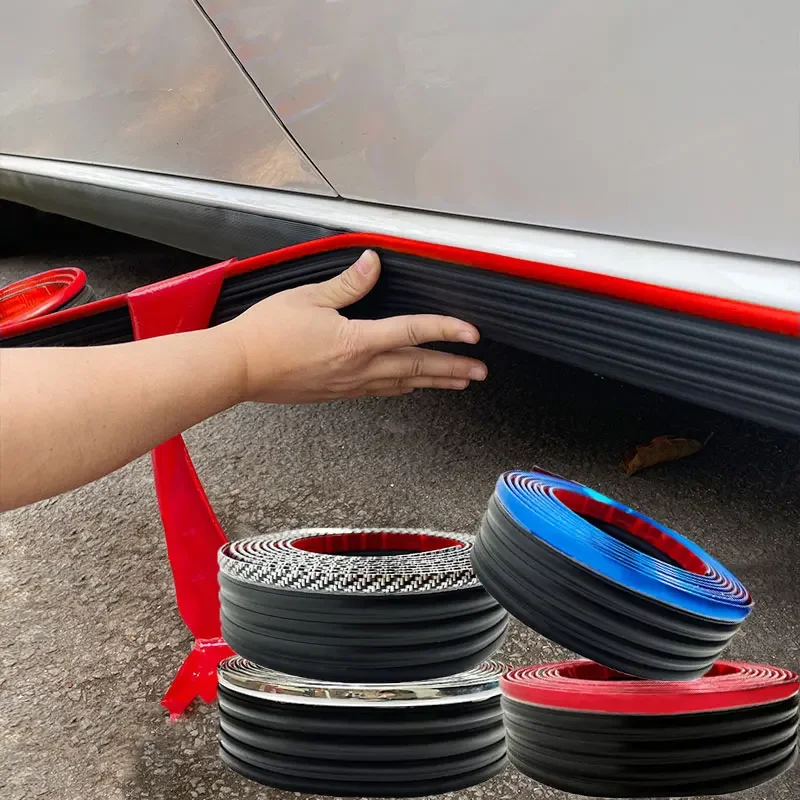2M 4M Thickened Universal Anti-Scratch Car Side Skirt Protective Strip, Auto Body Bumper Mod Decor Accessories