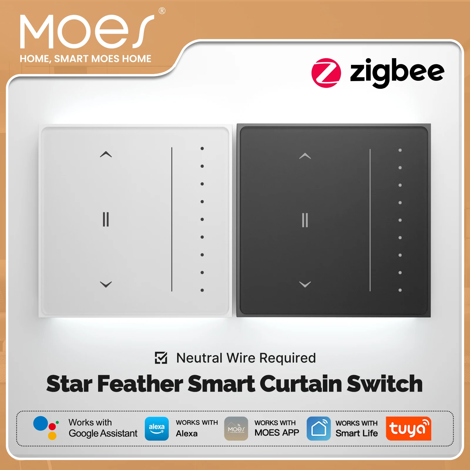 moes-tuya-スターフェザーシリーズ-zigbee-スマートカーテンスイッチ-アンチグレアタッチパネル、流れるようなバックライト、alexa-google-home-と連携