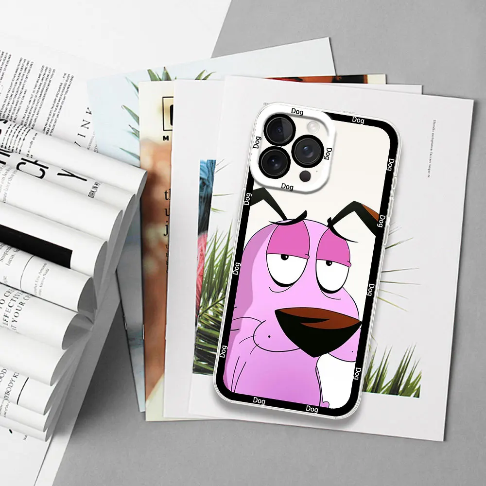 Courage The Cowardly-Dog Phone Case for Samsung S24 S23 S22 S21 A55 A54 A35 FE PLUS ULTRA Transparent Bezel Shell