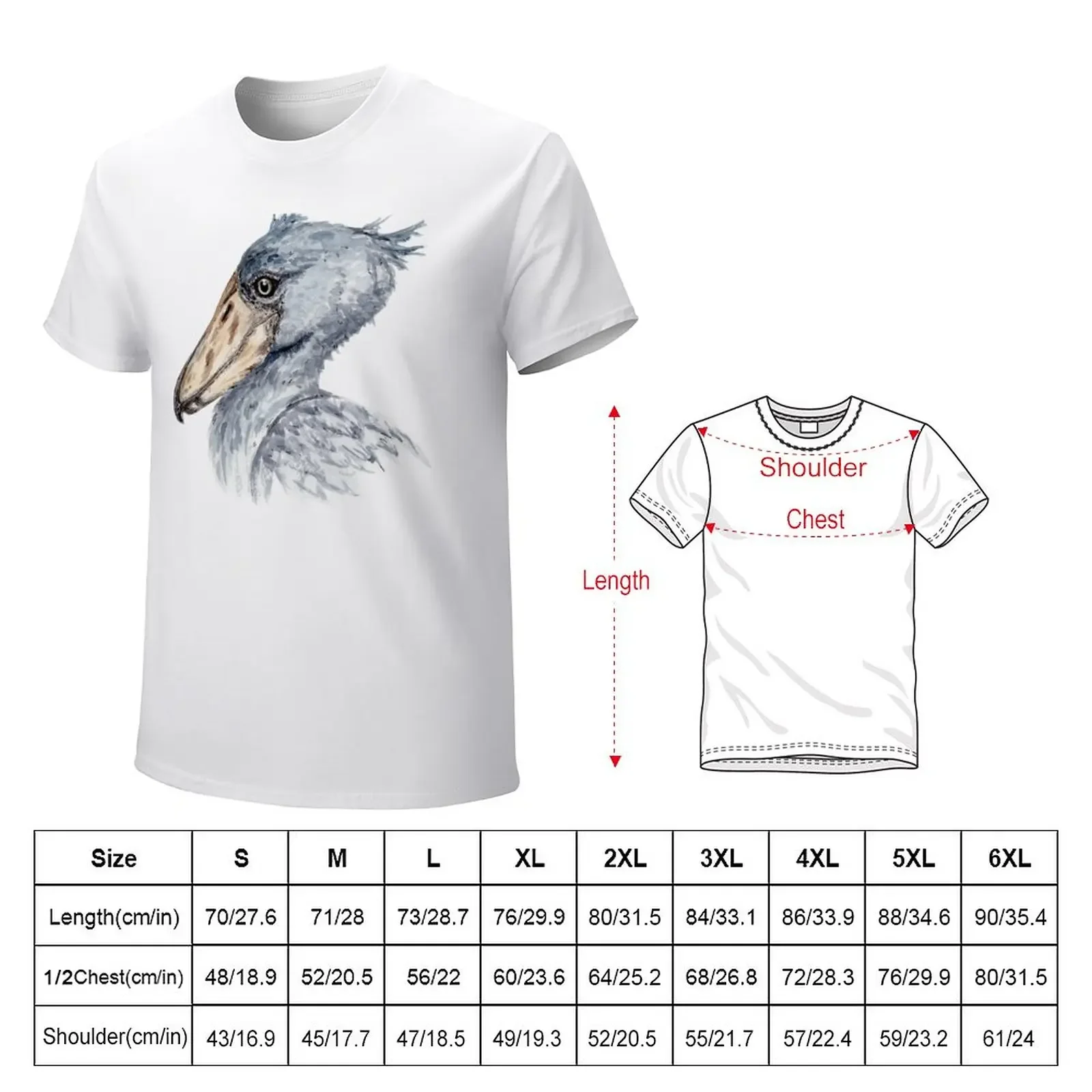 Shoebill stork T-Shirt hippie clothes heavyweights t shirt for men customizeds anime clothes Aesthetic clothing t shirts for men