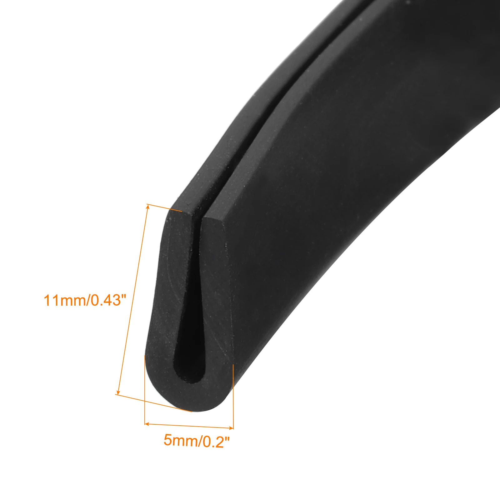 Uxcell 1/2/3 Meter U-Kanal-Kantenschutz Gummidichtungsstreifen Kantenschutz Flach/Rund Typ Geeignet für 0,5-12mm Kanten für Autotüren
