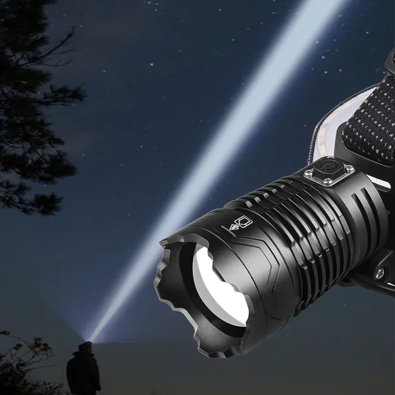 عالية الطاقة XHP360 LED كشافات 36-core السوبر مشرق المصباح ضوء قوي رئيس مصباح يدوي تلسكوبي التكبير التخييم مصباح صيد