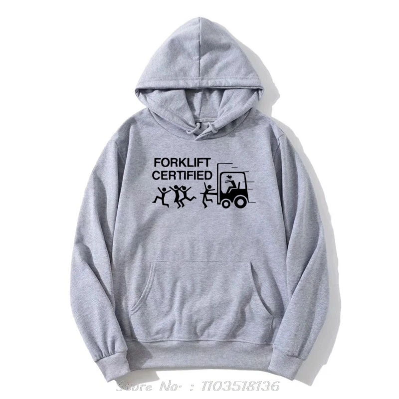 Forklift Certified Retro Hoodie Funny Forklift Operator Humor Gift Men Clothing Hoody Cotton Sweatshirt Soft Oversized Pullover