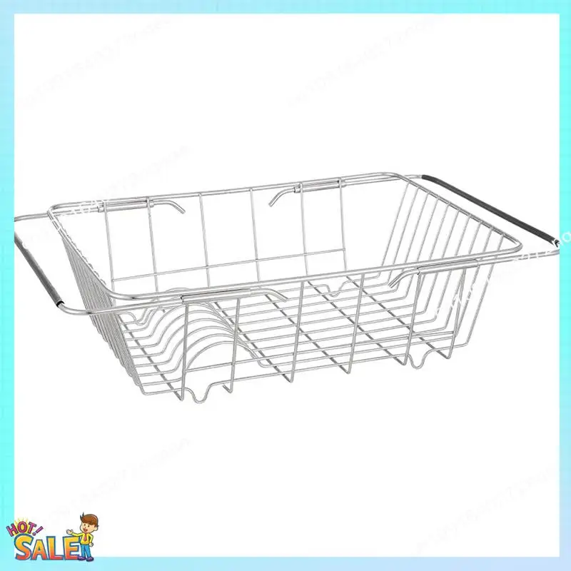 

N08R Расширяемая сушилка для посуды над раковиной, кухонная сушилка для посуды из нержавеющей стали в раковине или на столешнице