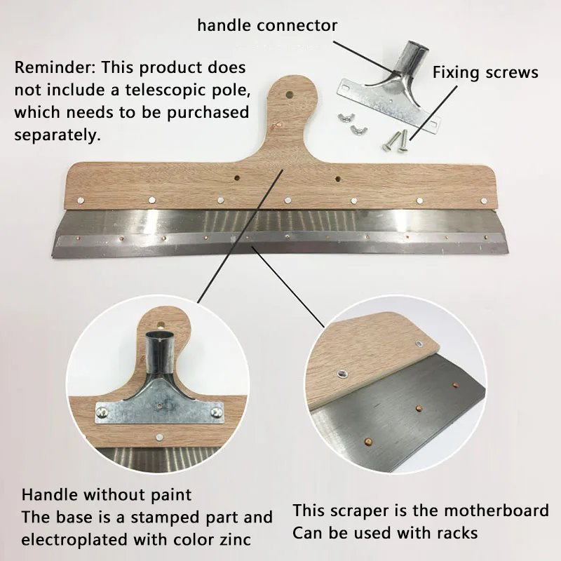 Manual Cement Self-Leveling Rake Epoxy Cement Mortar Construction Tool Self-Leveling Scraper With Rack Scraper