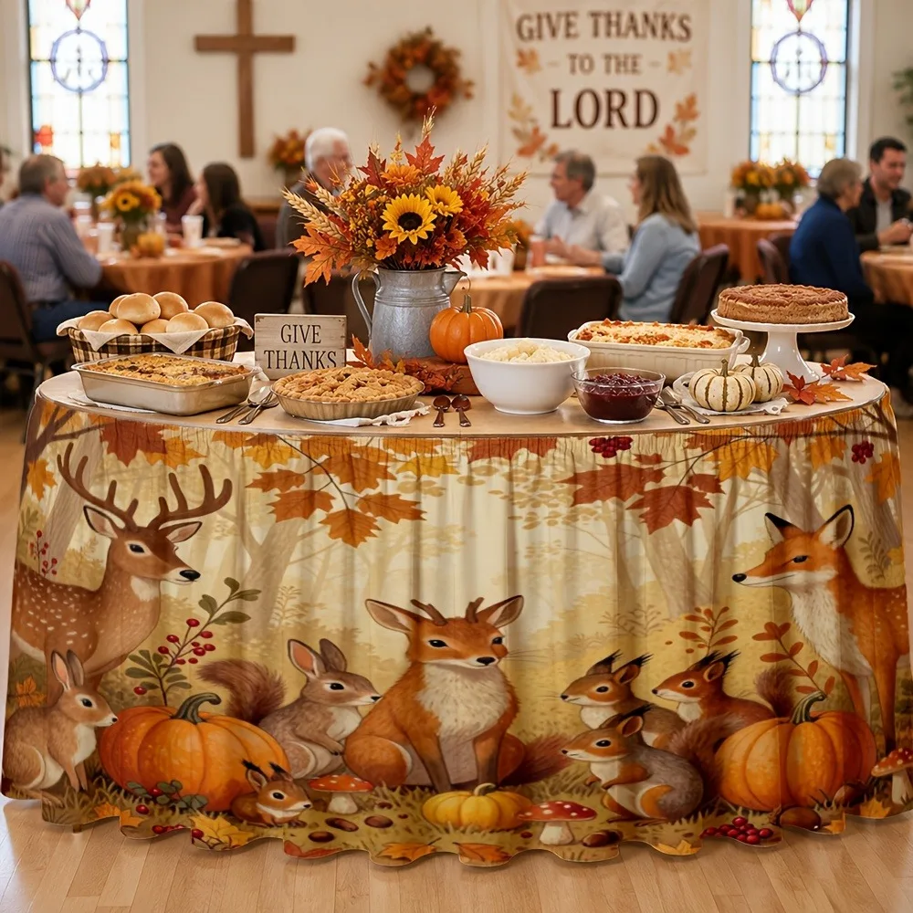 Fox, mushroom, rabbit, woodland theme, send a tablecloth decoration, household decorative tablecloth, the best gift
