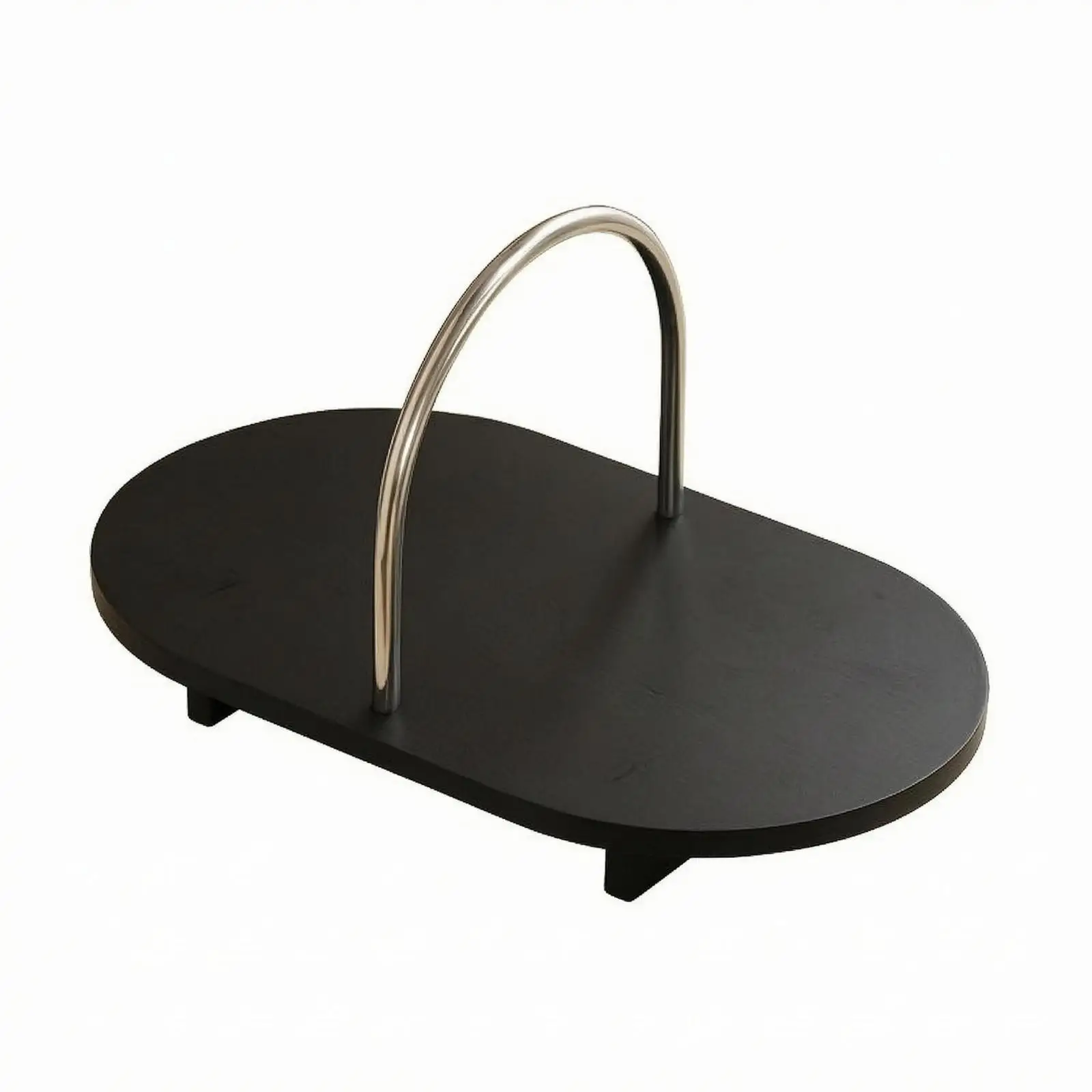 Black Oval Tray Minimalist Oval Wooden Tray Long-Lasting Wood