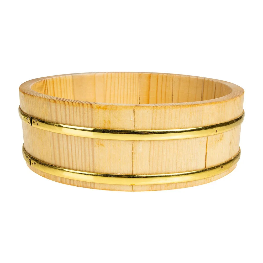 

Tofficu Small Wooden Box Hangiri Wooden Sushi Rice Bowl Sushi Oke Rice Mixing Tub Japanese Sushi Bucket Restaurant Kitchen Bowl