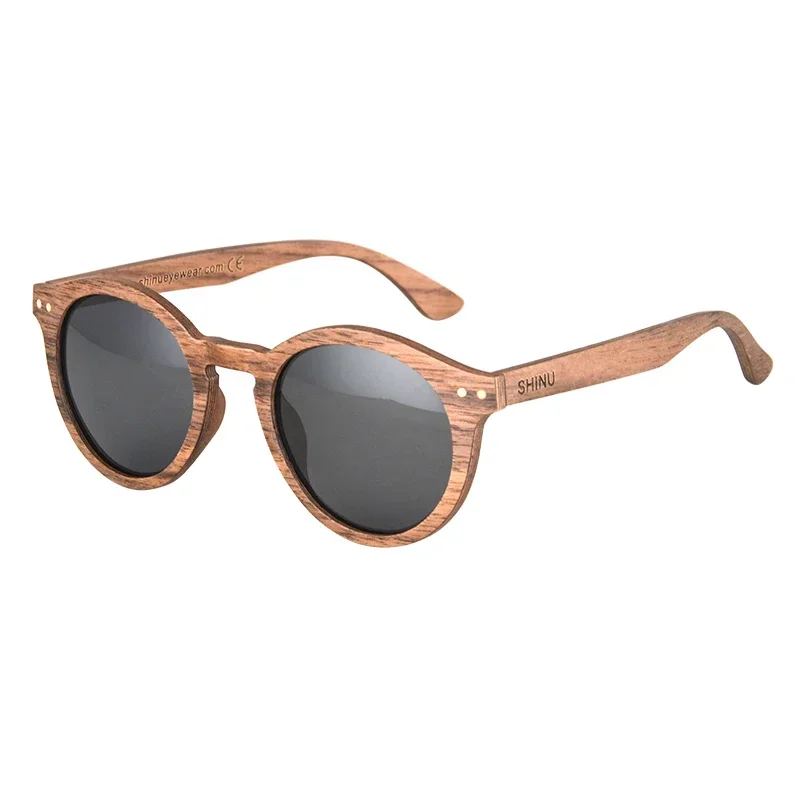 SHINU Brand Sunglasses Men Polarized Wooden Glasses Women Y2k Sunglasses Natural Wood Handmade Eyewear Polarizing Bezel Fishing