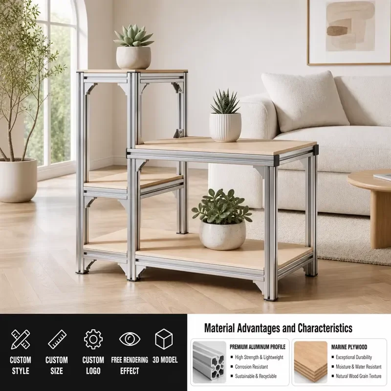 Aluminum profile fish tank storage rack super load-bearing DIY display cabinet multi-layer high and low aluminum profile