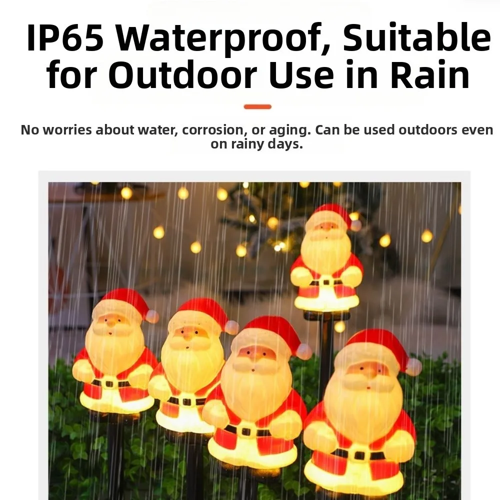 5 قطعة/المجموعة عيد الميلاد سانتا كلوز حديقة حصة أضواء تعمل بالطاقة الشمسية الديكور الزنجبيل رجل مسار أضواء أضواء الأرض
