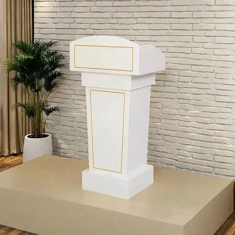 Corner Stand Lecture Speech Desks Reception Stand Meeting Room Concierge Consultation Bold Table Legs Empfang Theke Furniture
