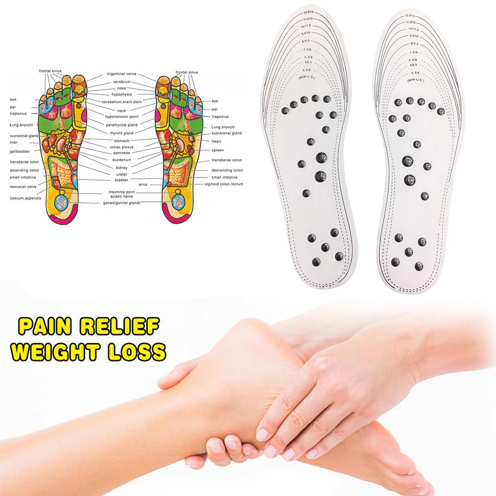 1~10PCS Acupressure Slimming Insoles Foot Massager Magnetic Therapy Weight Loss Massage Insole XR-Hot