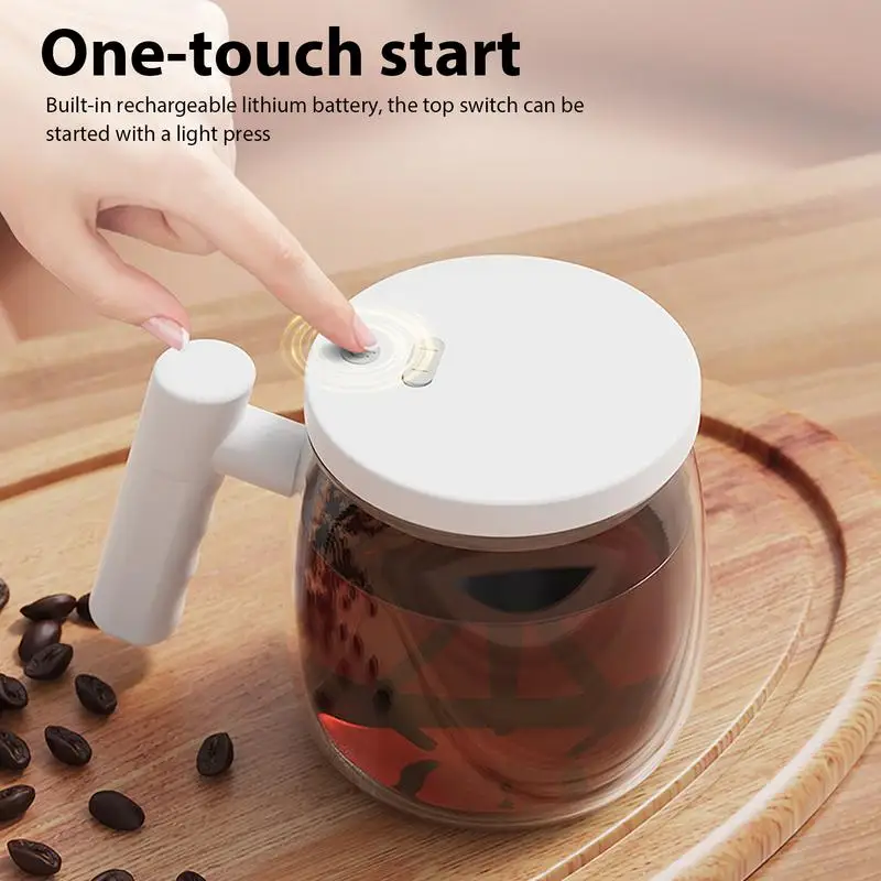 Self Stirring Coffee Cup 400ml Electric Stirring Mug Self Mixing Mug Glass Waterproof Automatic Electric Protein Powder Mix Cup