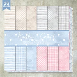 36 Sheets 6inch (Diverse Striped Checkered Dots) Clipping Thin Paper for Bullet Diary, Junk Magazine, Greeting Card Background