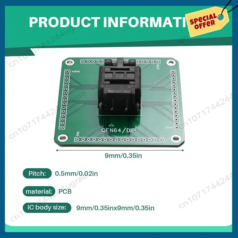 -A15I Plastronics IC Test Adapter 64QN50S19090 - QFN64 To DIP, 0.5Mm Pitch, Perfect For 9X9mm IC Package Burn-In view 6