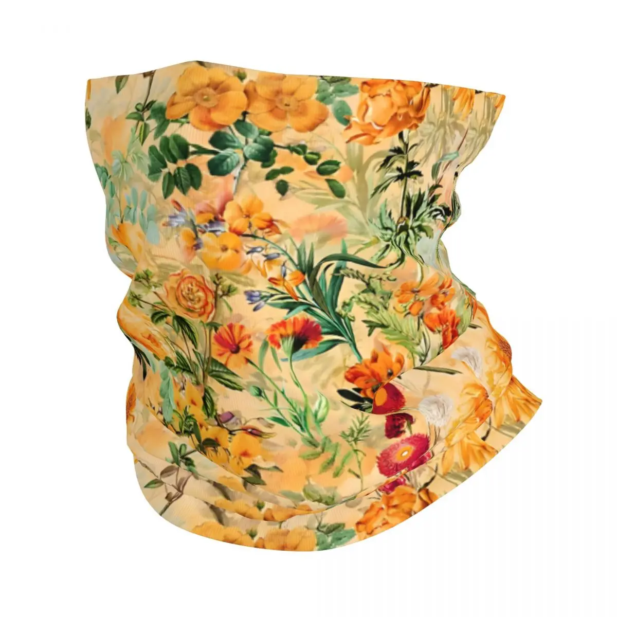 Vintage Botanical Golden Summer Thin Bandana Neck Gaiter Wrap Scarf Headband Neck Cover